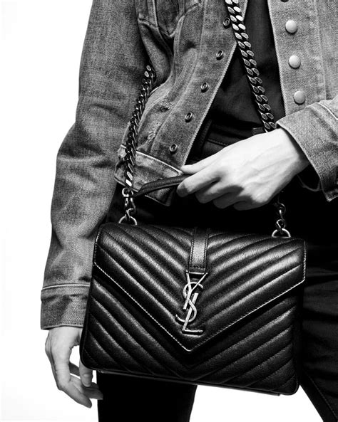 ysl college leather|YSL flap shoulder bag.